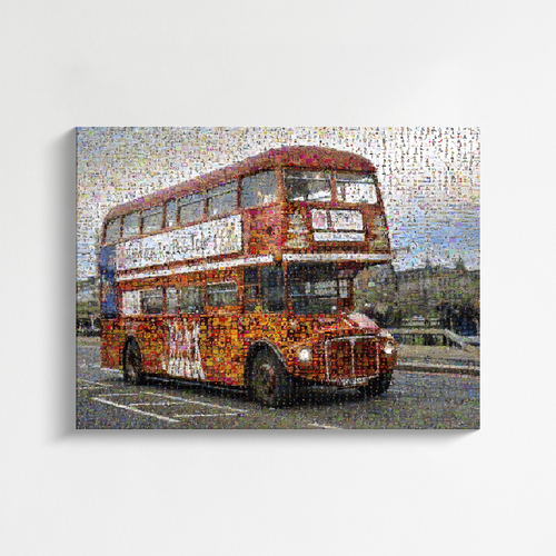 Create Your Custom London Bus Photo Mosaic - A Unique Memory Keepsake
