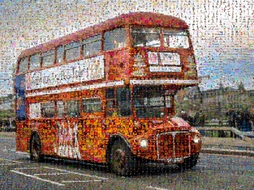 Create Your Custom London Bus Photo Mosaic - A Unique Memory Keepsake